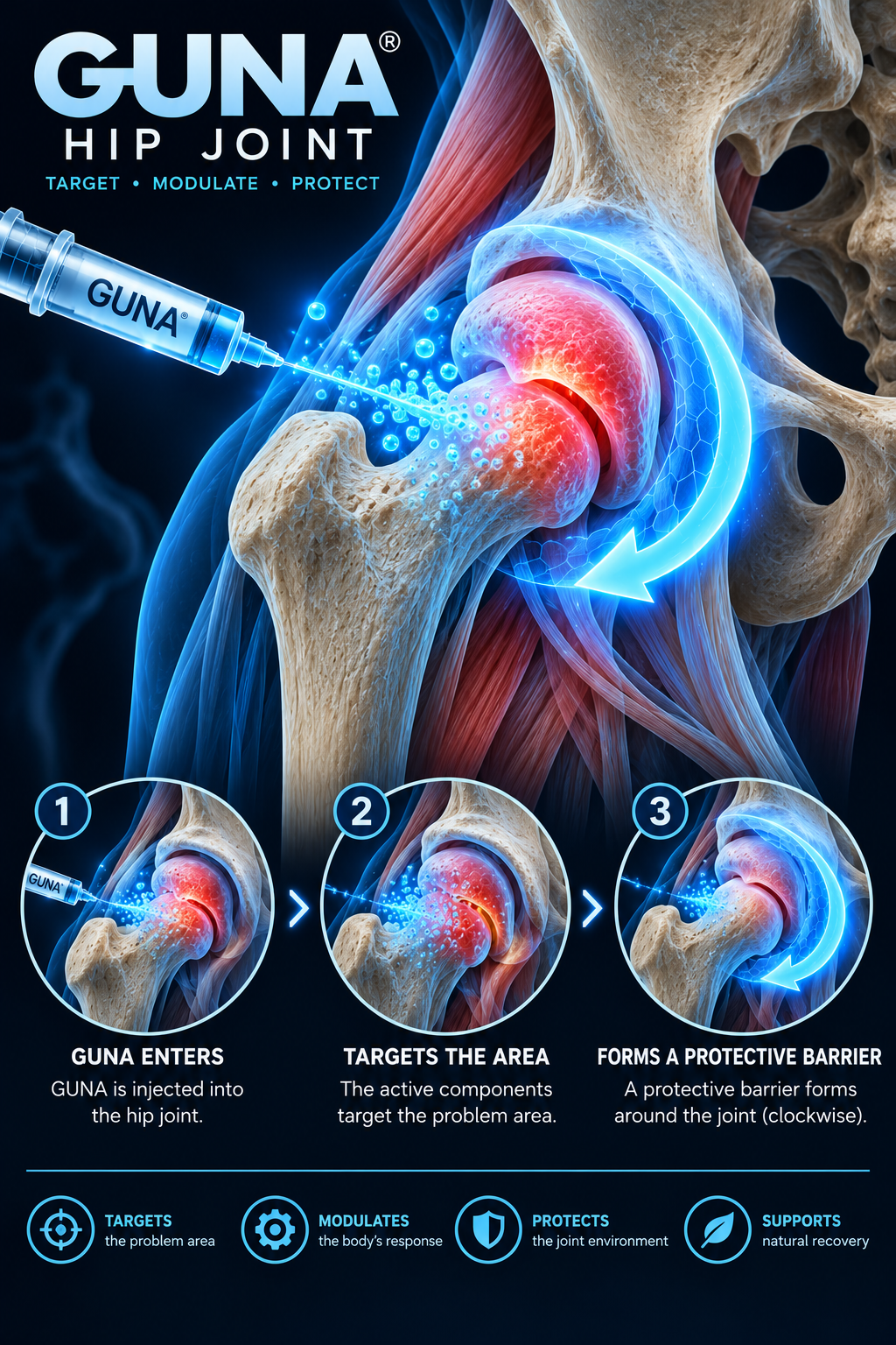 Hip anatomical illustration