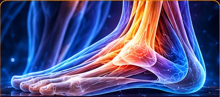 Illustrative ankle and tendon anatomy